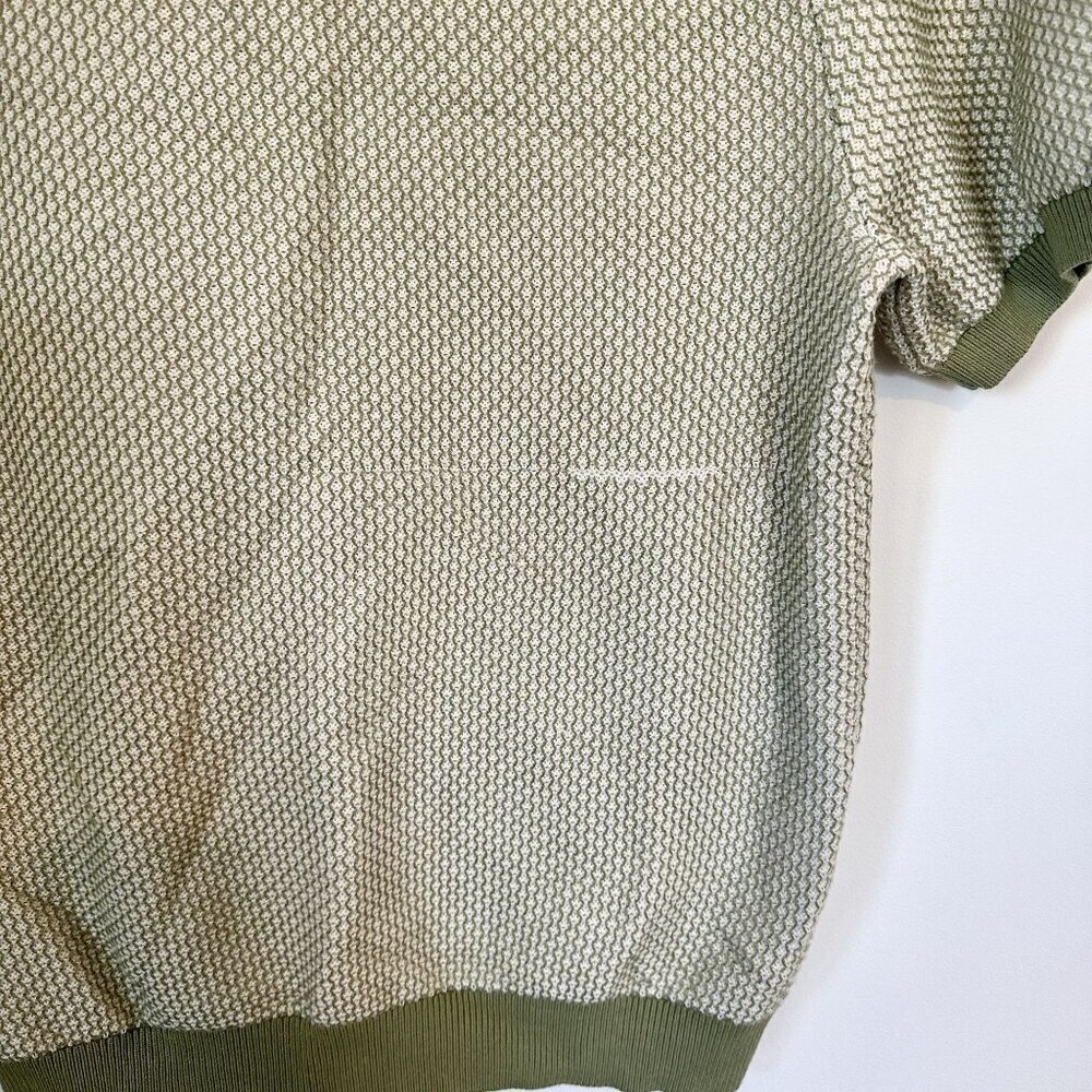 NWT Madewell Olive Honeycomb Stitch Johnny-Collar Sweater Polo - Size: Small - Picture 5 of 13